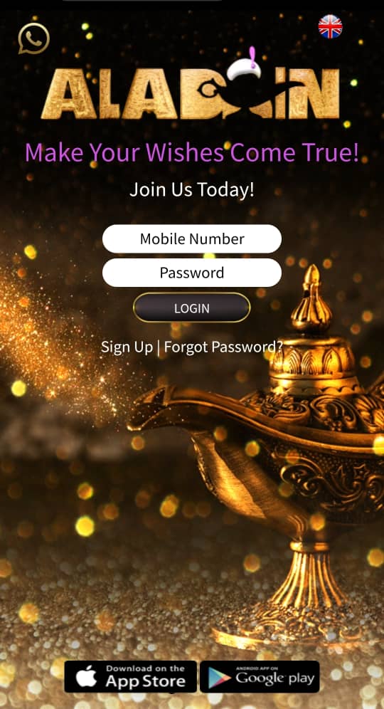 Paparan Log Masuk di Aladdin99