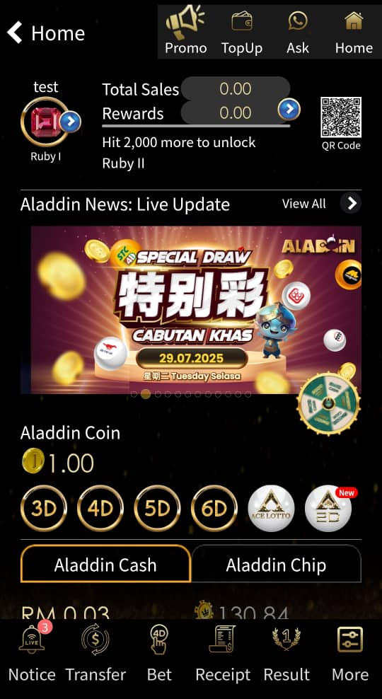 Dashboard Aladdin99